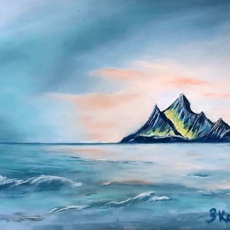 skellig Michael pastels 2