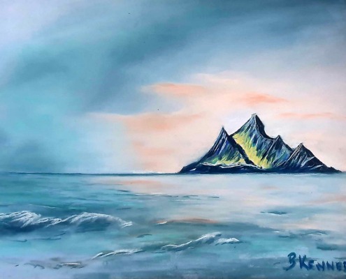 skellig Michael pastels 2